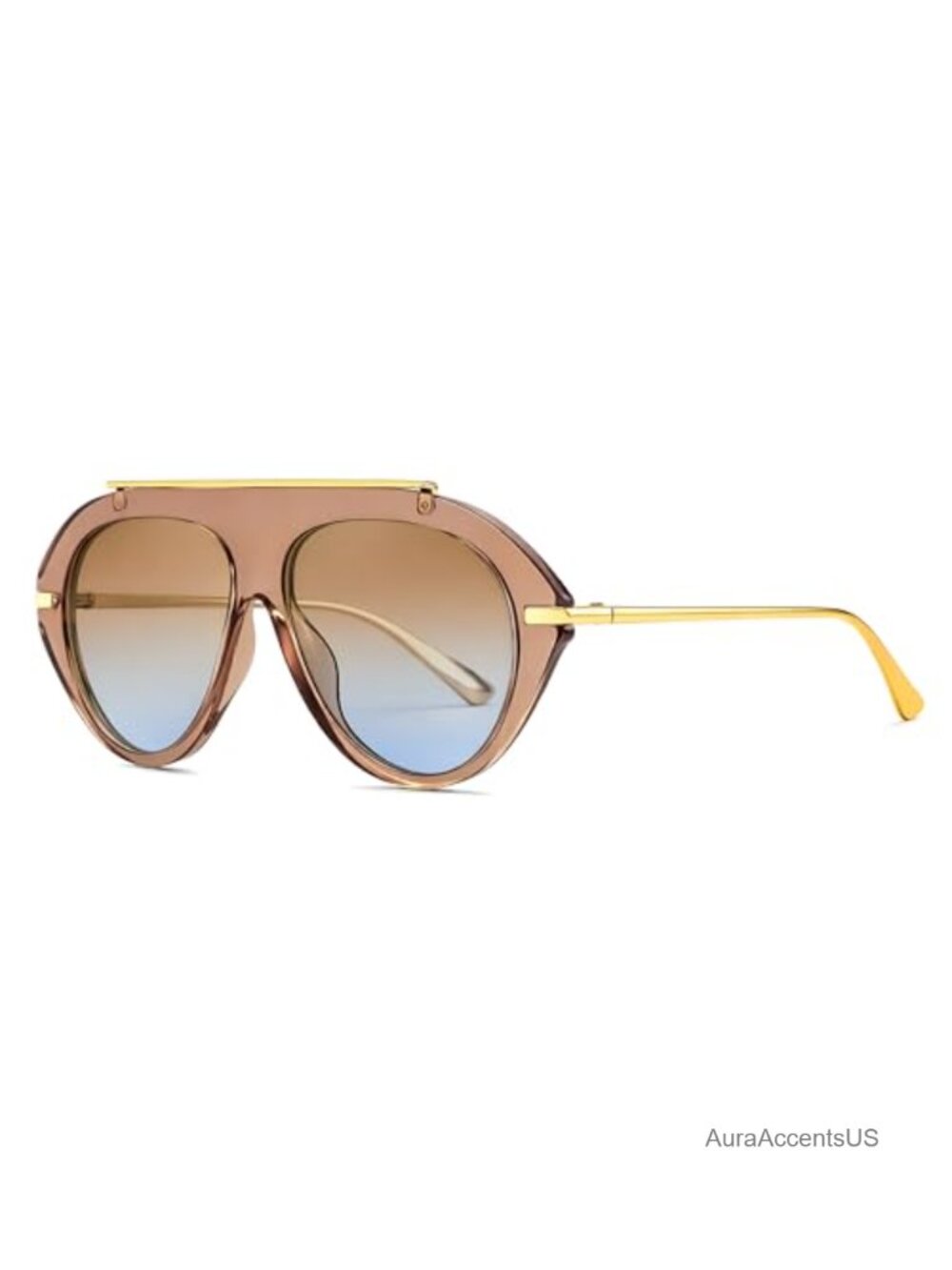 Oversized Retro Aviator Sunglasses UV400 Metal Top Bar Full Frame Unisex
